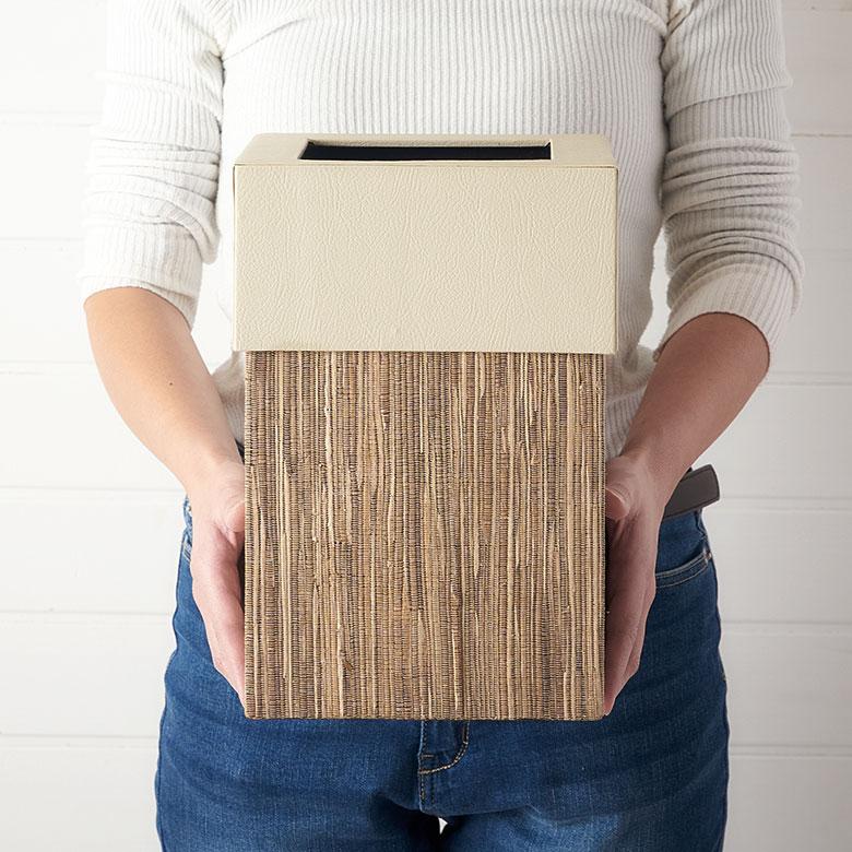 ゴミ 箱 ダスト ボックス 四角 正方形 ウォーターヒヤシンス 高さ 30cm 7L 袋 見えない 中身 くず 入れ モダン おしゃれ 北欧 リゾート 雑貨 西海岸 14038 | ELEMENTS（インテリア） | 15