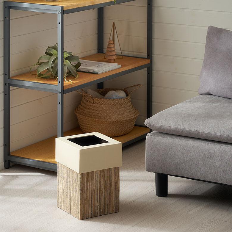 ゴミ 箱 ダスト ボックス 四角 正方形 ウォーターヒヤシンス 高さ 30cm 7L 袋 見えない 中身 くず 入れ モダン おしゃれ 北欧 リゾート 雑貨 西海岸 14038 | ELEMENTS（インテリア） | 01