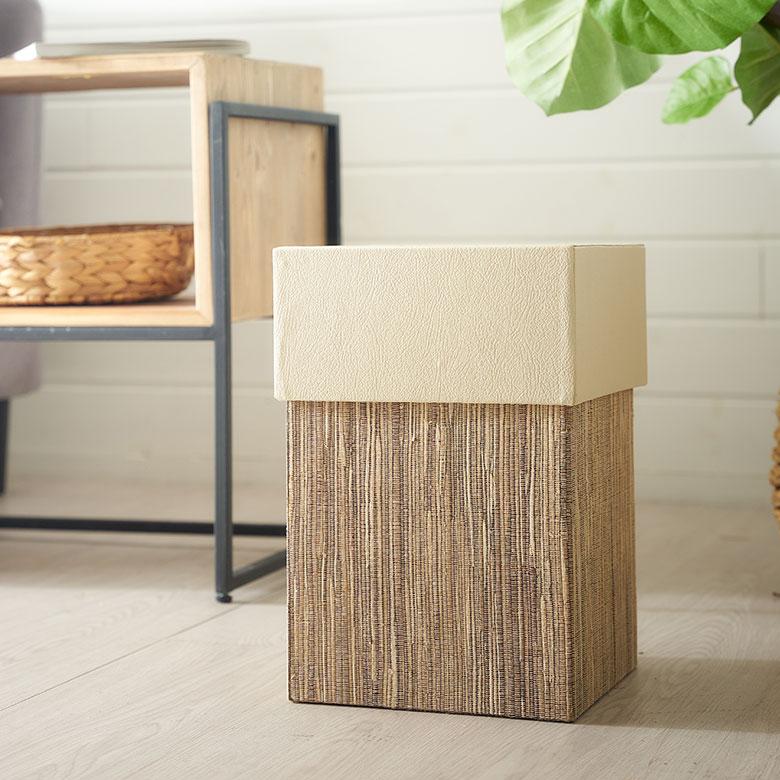 ゴミ 箱 ダスト ボックス 四角 正方形 ウォーターヒヤシンス 高さ 30cm 7L 袋 見えない 中身 くず 入れ モダン おしゃれ 北欧 リゾート 雑貨 西海岸 14038 | ELEMENTS（インテリア） | 08