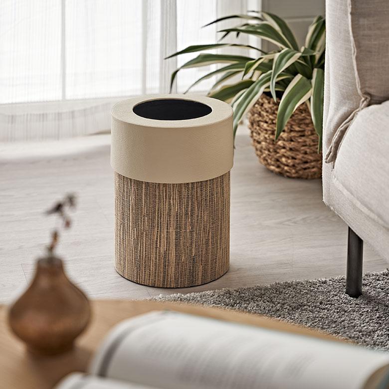 ゴミ 箱 ダスト ボックス 丸形 円型 ウォーターヒヤシンス 高さ 30cm 9L 袋 見えない 中身 くず 入れ モダン おしゃれ 北欧 リゾート 雑貨 西海岸 14039 | ELEMENTS（インテリア） | 11