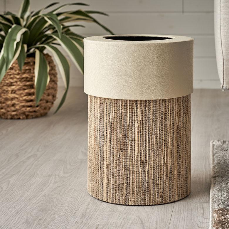 ゴミ 箱 ダスト ボックス 丸形 円型 ウォーターヒヤシンス 高さ 30cm 9L 袋 見えない 中身 くず 入れ モダン おしゃれ 北欧 リゾート 雑貨 西海岸 14039 | ELEMENTS（インテリア） | 12