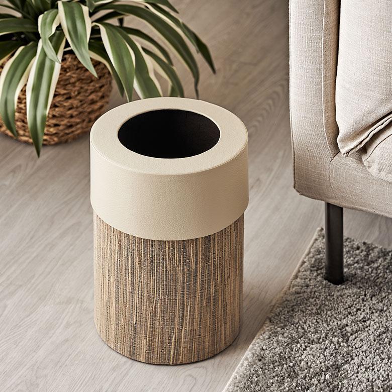 ゴミ 箱 ダスト ボックス 丸形 円型 ウォーターヒヤシンス 高さ 30cm 9L 袋 見えない 中身 くず 入れ モダン おしゃれ 北欧 リゾート 雑貨 西海岸 14039 | ELEMENTS（インテリア） | 07