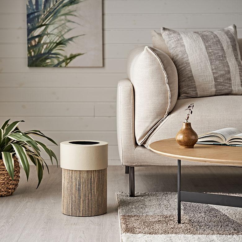 ゴミ 箱 ダスト ボックス 丸形 円型 ウォーターヒヤシンス 高さ 30cm 9L 袋 見えない 中身 くず 入れ モダン おしゃれ 北欧 リゾート 雑貨 西海岸 14039 | ELEMENTS（インテリア） | 08