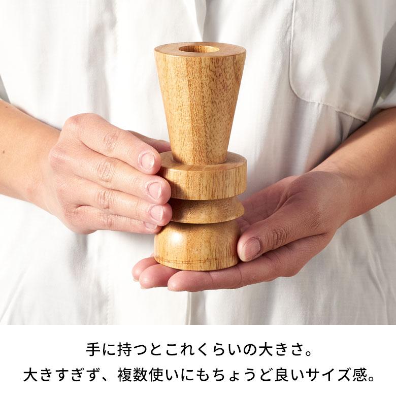 キャンドル ホルダー 天然 木 製 Ｍサイズ 2way ウッド 高さ 13cm ナチュラル スタンド ろうそく 立て テーパー ティー 什器 おしゃれ 北欧 雑貨 西海岸風 14041 | ELEMENTS（インテリア） | 10