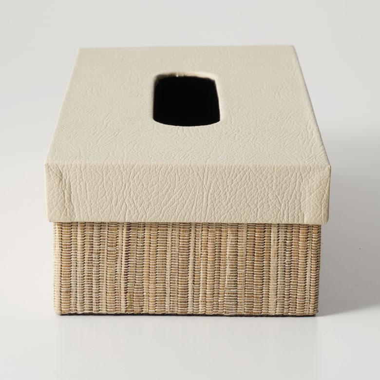 ティッシュ ケース ふた付 ボックス カバー ウォーターヒヤシンス フェイクレザー W 27cm D 13.5cm H 7.5cm ホルダー おしゃれ 北欧 雑貨 西海岸風 韓国 14043 | ELEMENTS（インテリア） | 18