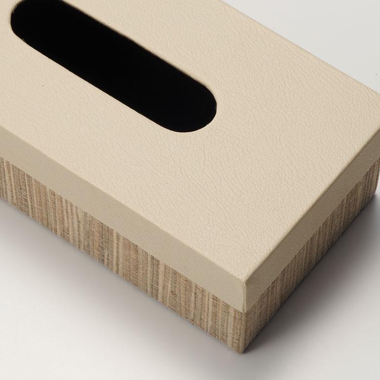 ティッシュ ケース ふた付 ボックス カバー ウォーターヒヤシンス フェイクレザー W 27cm D 13.5cm H 7.5cm ホルダー おしゃれ 北欧 雑貨 西海岸風 韓国 14043 | ELEMENTS（インテリア） | 02