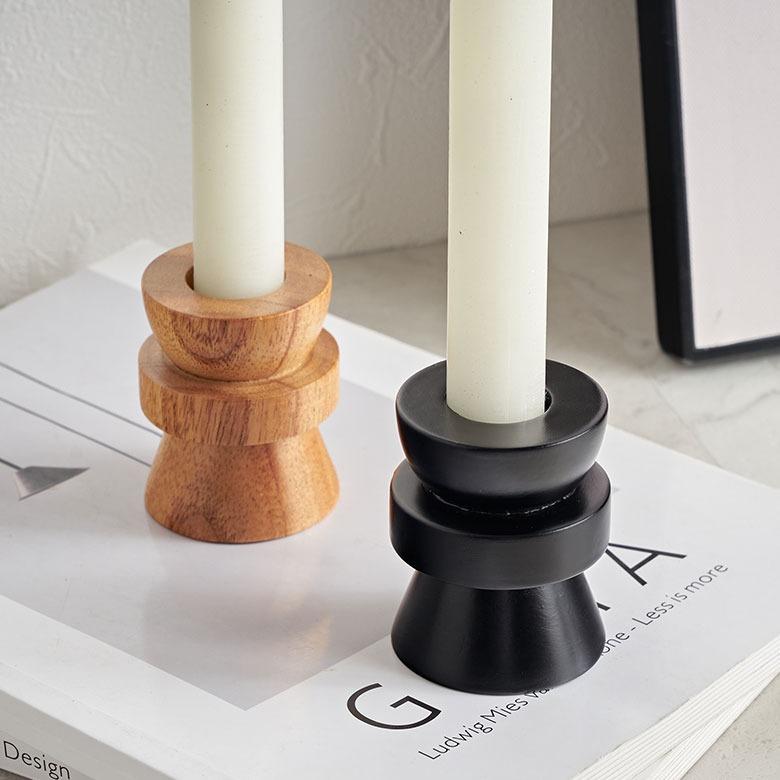 キャンドル ホルダー 天然 木 製 Ｍサイズ 2way ウッド 高さ 6cm ナチュラル スタンド ろうそく 立て テーパー ティー 什器 おしゃれ 北欧 雑貨 西海岸風 1404 | ELEMENTS（インテリア） | 15