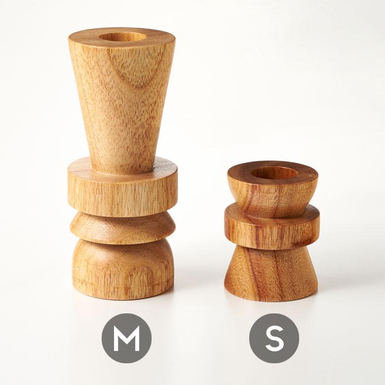 キャンドル ホルダー 天然 木 製 Ｍサイズ 2way ウッド 高さ 6cm ナチュラル スタンド ろうそく 立て テーパー ティー 什器 おしゃれ 北欧 雑貨 西海岸風 1404 | ELEMENTS（インテリア） | 19