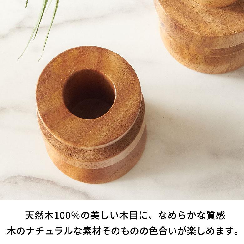 キャンドル ホルダー 天然 木 製 Ｍサイズ 2way ウッド 高さ 6cm ナチュラル スタンド ろうそく 立て テーパー ティー 什器 おしゃれ 北欧 雑貨 西海岸風 1404 | ELEMENTS（インテリア） | 09