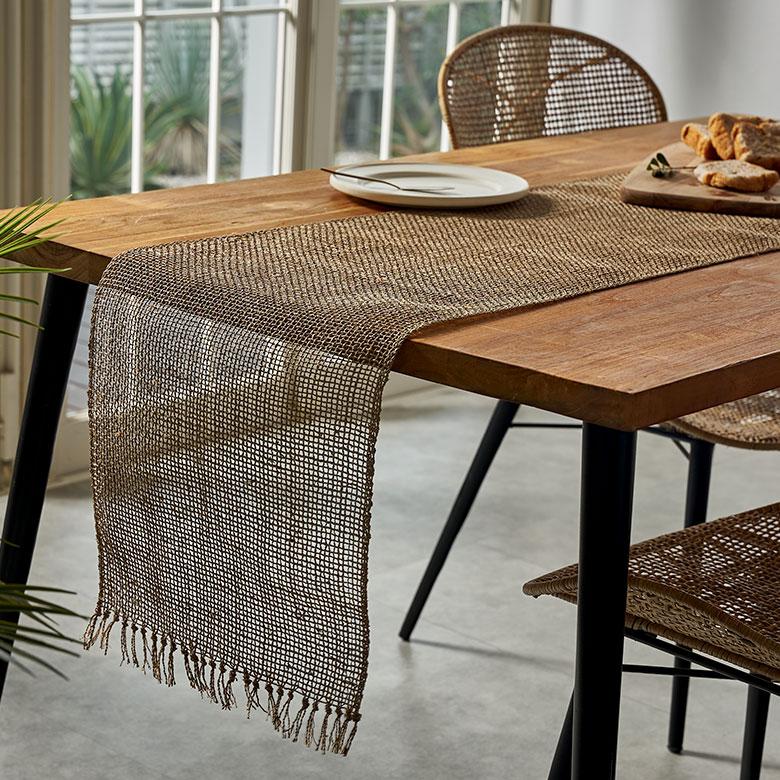 テーブル ランナー シンプル 幅 220cm ヤシ エーゲル コーディネート ダイニング クロス 食卓 南国 おしゃれ 北欧 リゾート 雑貨 インテリア 西海岸 14067 | ELEMENTS（インテリア） | 09