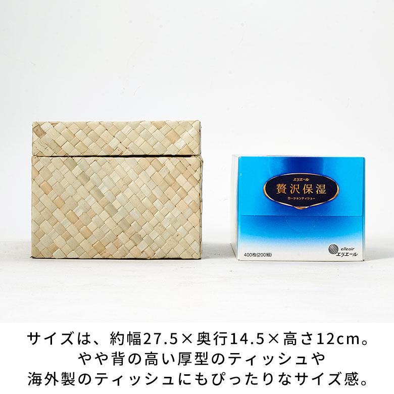 蓋付き ティッシュケース 厚型対応 ティッシュカバー パンダン 葉 天然素材 Lサイズ ボックス 卓上 おしゃれ 北欧 リゾート 雑貨 インテリア 西海岸 14068 | ELEMENTS（インテリア） | 13
