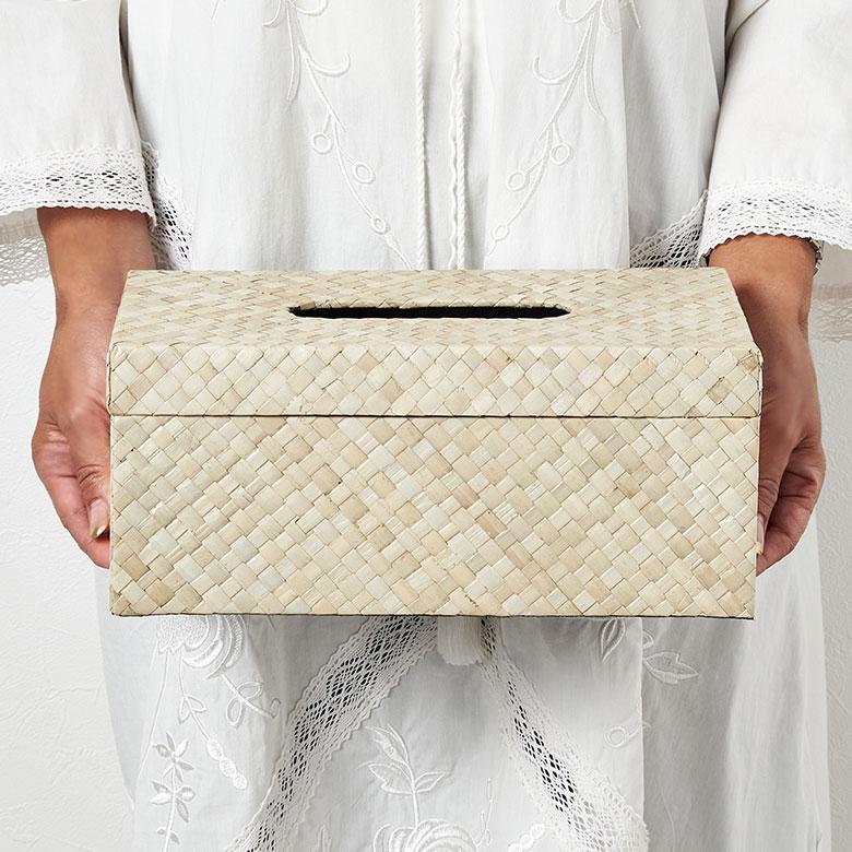 蓋付き ティッシュケース 厚型対応 ティッシュカバー パンダン 葉 天然素材 Lサイズ ボックス 卓上 おしゃれ 北欧 リゾート 雑貨 インテリア 西海岸 14068 | ELEMENTS（インテリア） | 08