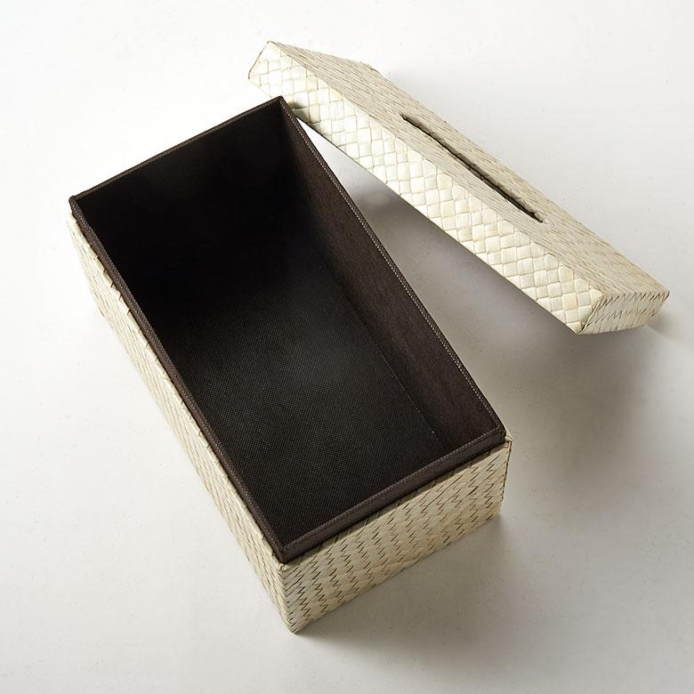 蓋付き ティッシュケース 厚型対応 ティッシュカバー パンダン 葉 天然素材 XLサイズ ボックス 卓上 おしゃれ 北欧 リゾート 雑貨 インテリア 西海岸 14069 | ELEMENTS（インテリア） | 12