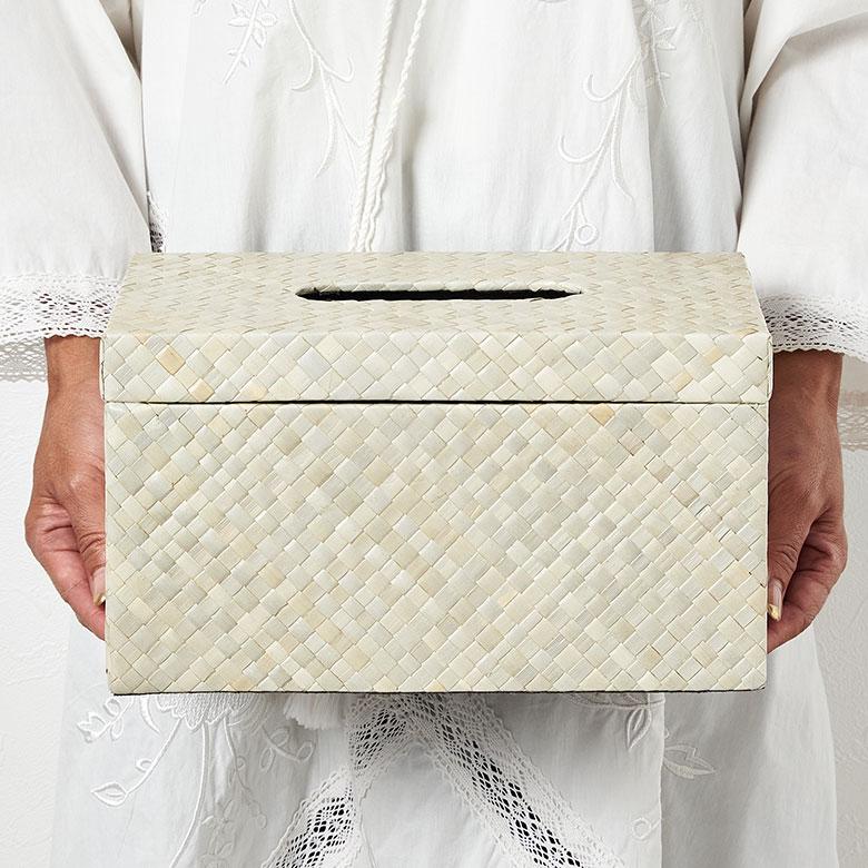 蓋付き ティッシュケース 厚型対応 ティッシュカバー パンダン 葉 天然素材 XLサイズ ボックス 卓上 おしゃれ 北欧 リゾート 雑貨 インテリア 西海岸 14069 | ELEMENTS（インテリア） | 08