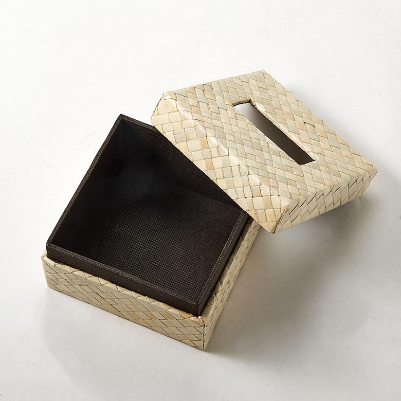 ティッシュケース おしゃれ コンパクト ハーフ ティッシュカバー 半分 パンダン 葉 天然素材 ティッシュ 北欧 リゾート ホテル 雑貨 インテリア 西海岸 14070 | ELEMENTS（インテリア） | 12