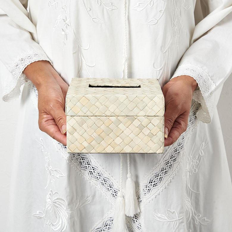 ティッシュケース おしゃれ コンパクト ハーフ ティッシュカバー 半分 パンダン 葉 天然素材 ティッシュ 北欧 リゾート ホテル 雑貨 インテリア 西海岸 14070 | ELEMENTS（インテリア） | 08