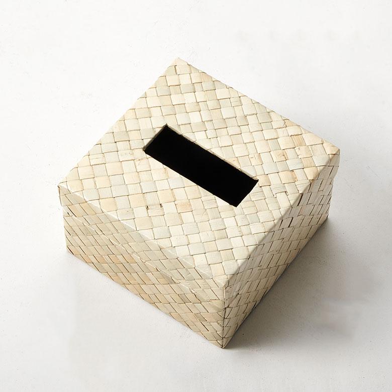 ティッシュケース おしゃれ コンパクト ハーフ ティッシュカバー 半分 パンダン 葉 天然素材 ティッシュ 北欧 リゾート ホテル 雑貨 インテリア 西海岸 14070 | ELEMENTS（インテリア） | 10