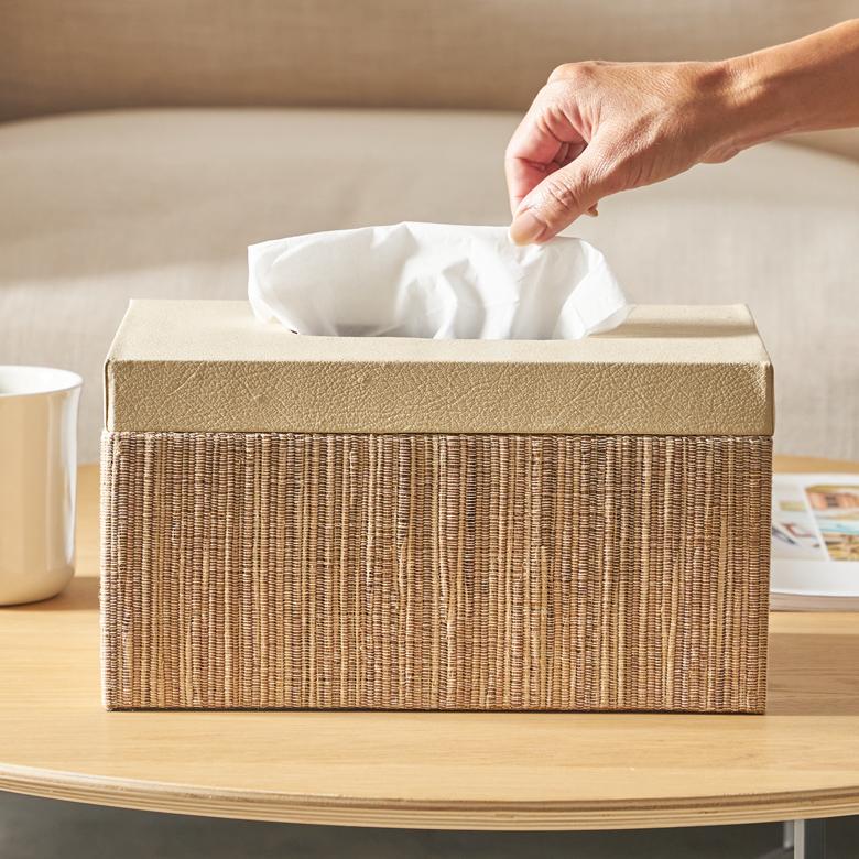 蓋付き ティッシュケース 厚型対応 ティッシュカバー レザー ウォーターヒヤシンス 合皮 XLサイズ 北欧 リゾート 雑貨 インテリア 西海岸 14078 | ELEMENTS（インテリア） | 07
