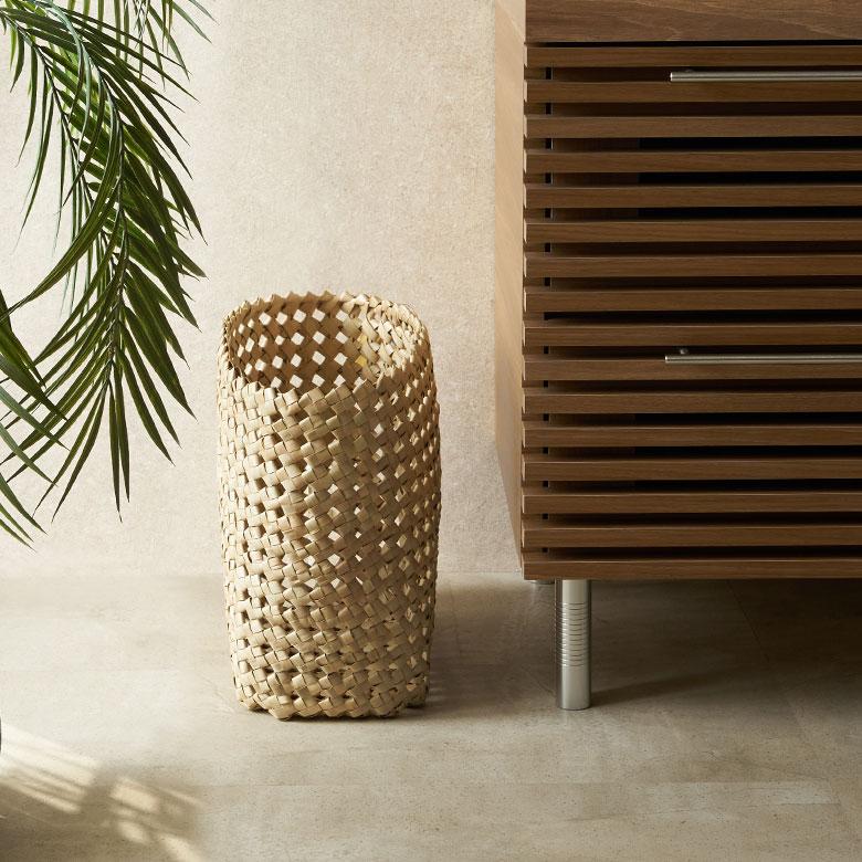 バスケット かご 約 17L スリム コンパクト 約 高さ 33cm ナチュラル ブラック 荷物 入れ 収納 おもちゃ 雑誌 おしゃれ 北欧 雑貨 インテリア 西海岸 14086 | ELEMENTS（インテリア） | 14