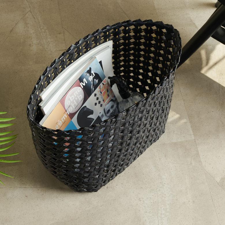 バスケット かご 約 17L スリム コンパクト 約 高さ 33cm ナチュラル ブラック 荷物 入れ 収納 おもちゃ 雑誌 おしゃれ 北欧 雑貨 インテリア 西海岸 14086 | ELEMENTS（インテリア） | 11