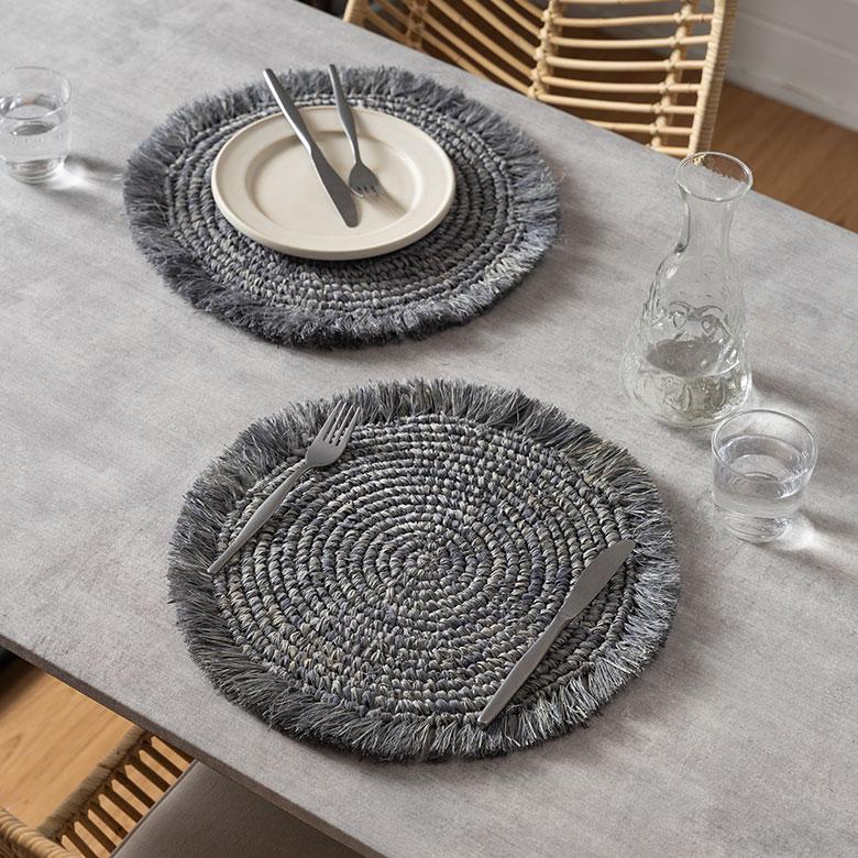 ランチョン マット ラフィア ラウンド 円形 丸 プレース 直径 約 38cm ランチ プレイス ディスプレイ おしゃれ 北欧 リゾート 雑貨 インテリア 西海岸 14092 | ELEMENTS（インテリア） | 10