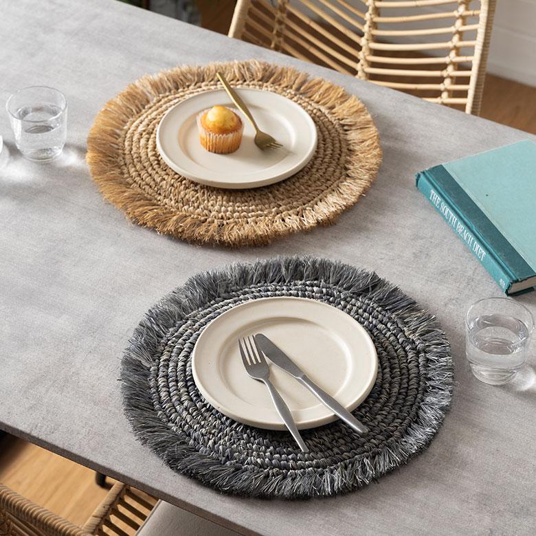 ランチョン マット ラフィア ラウンド 円形 丸 プレース 直径 約 38cm ランチ プレイス ディスプレイ おしゃれ 北欧 リゾート 雑貨 インテリア 西海岸 14092 | ELEMENTS（インテリア） | 11