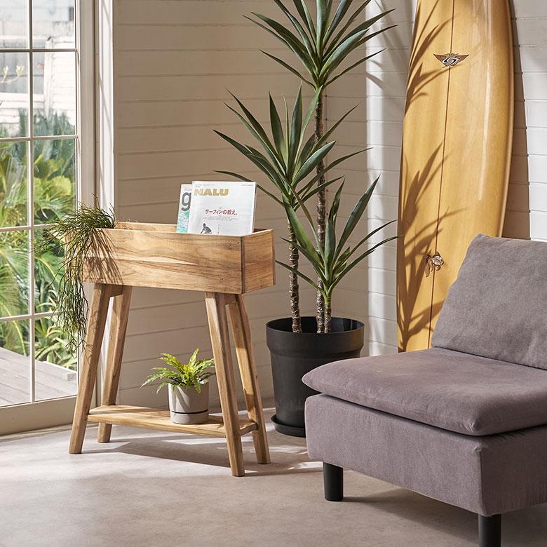 プランター スタンド 脚付き シェルフ 天然 木 製 ウッド ラック カバー 収納 5号 鉢 フラワー ボックス 花 台 おしゃれ 北欧 家具 インテリア 西海岸 14093 | ELEMENTS（インテリア） | 12