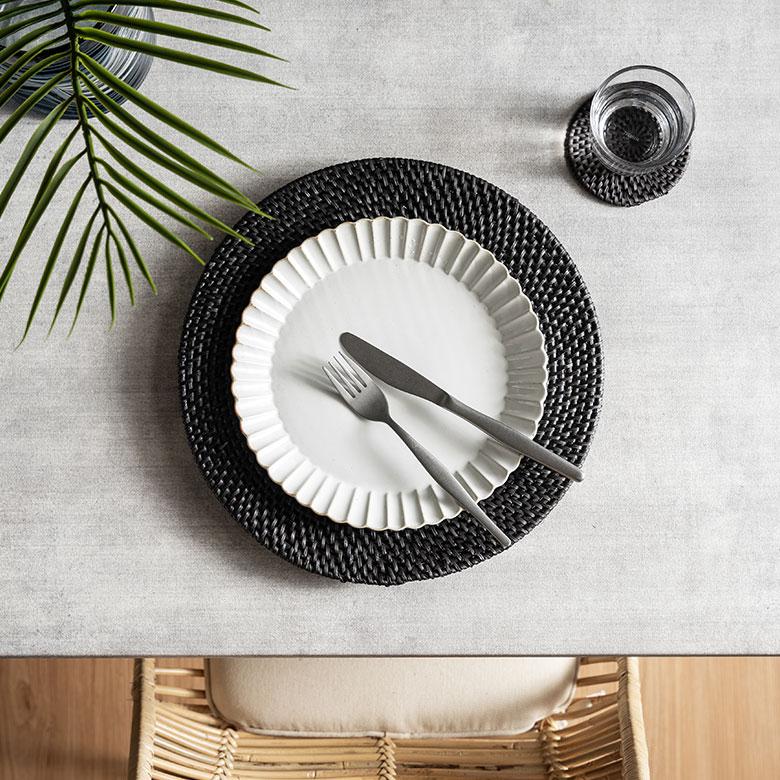 プレート トレイ ラタン 籐 ラウンド 円形 チャージャー アンダー マット プレイス テーブル ウエア トレー 装飾 おしゃれ 北欧 雑貨 インテリア 西海岸 14104 | ELEMENTS（インテリア） | 12