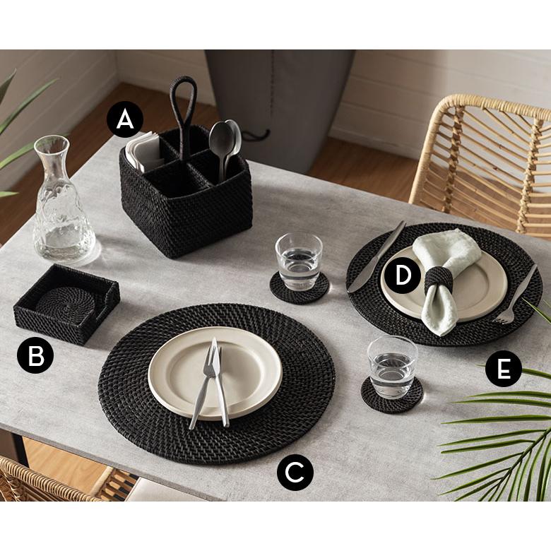 プレート トレイ ラタン 籐 ラウンド 円形 チャージャー アンダー マット プレイス テーブル ウエア トレー 装飾 おしゃれ 北欧 雑貨 インテリア 西海岸 14104 | ELEMENTS（インテリア） | 13