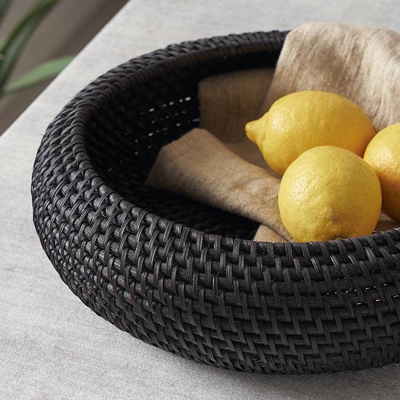 バスケット ラタン 籐 Mサイズ ボウル かご 収納 小物 入れ 野菜 果物 ストッカー トレー トレイ キッチン 装飾 おしゃれ 北欧 雑貨 インテリア 西海岸 14105 | ELEMENTS（インテリア） | 01