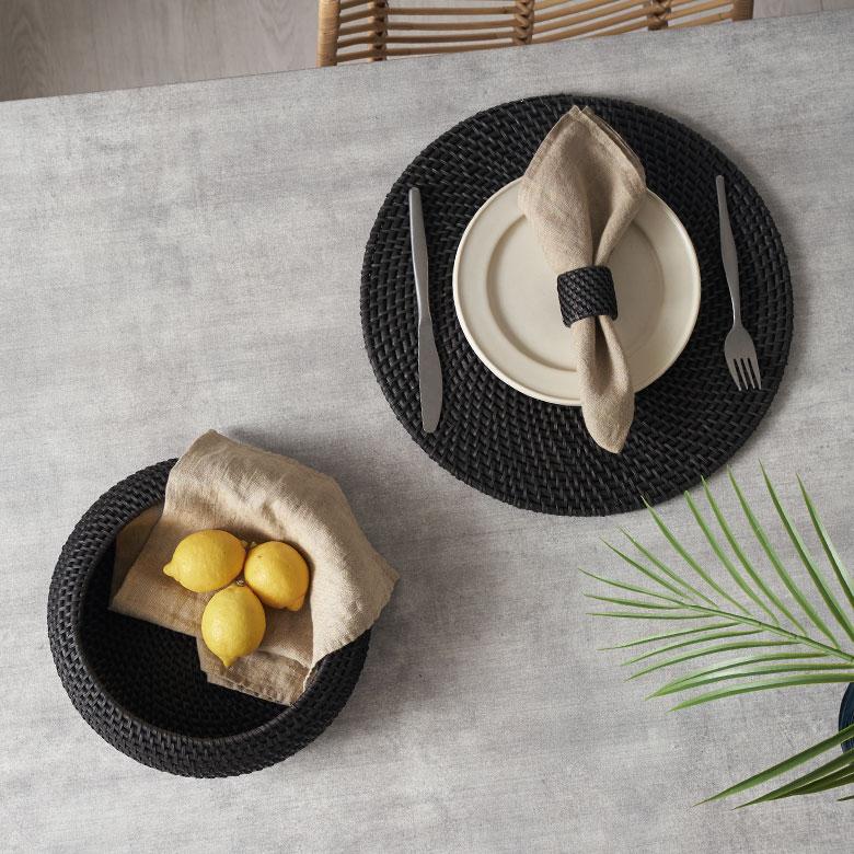 バスケット ラタン 籐 Mサイズ ボウル かご 収納 小物 入れ 野菜 果物 ストッカー トレー トレイ キッチン 装飾 おしゃれ 北欧 雑貨 インテリア 西海岸 14105 | ELEMENTS（インテリア） | 09