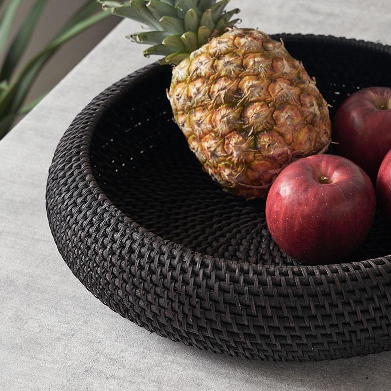 バスケット ラタン 籐 Lサイズ ボウル かご 収納 小物 入れ 野菜 果物 ストッカー トレー トレイ キッチン 装飾 おしゃれ 北欧 雑貨 インテリア 西海岸 14106 | ELEMENTS（インテリア） | 01