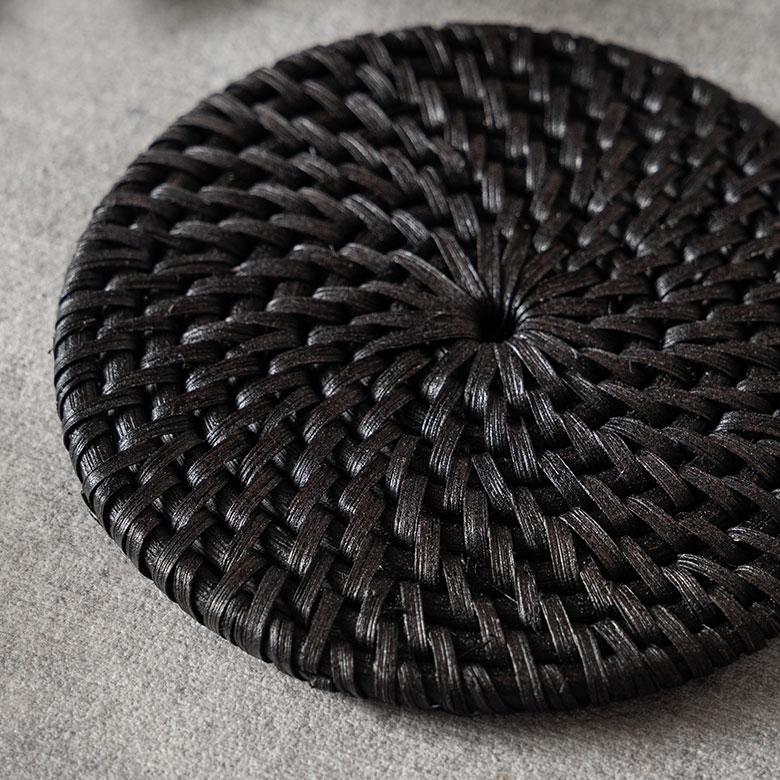 コースター ラタン 籐 ラウンド 円形 4枚 収納 ケース 付き トレイ トレー ディスプレイ テーブル ウエア 装飾 おしゃれ 北欧 雑貨 インテリア 西海岸 14110 | ELEMENTS（インテリア） | 01