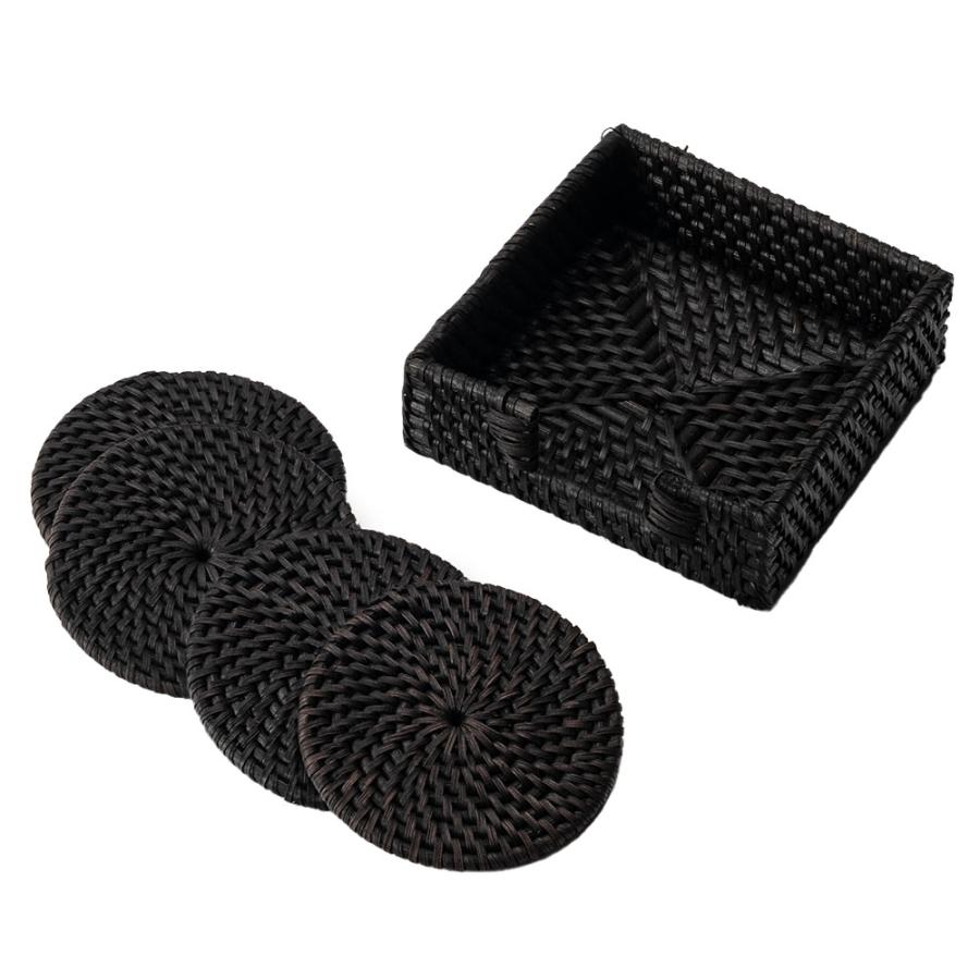 コースター ラタン 籐 ラウンド 円形 4枚 収納 ケース 付き トレイ トレー ディスプレイ テーブル ウエア 装飾 おしゃれ 北欧 雑貨 インテリア 西海岸 14110 | ELEMENTS（インテリア） | 20