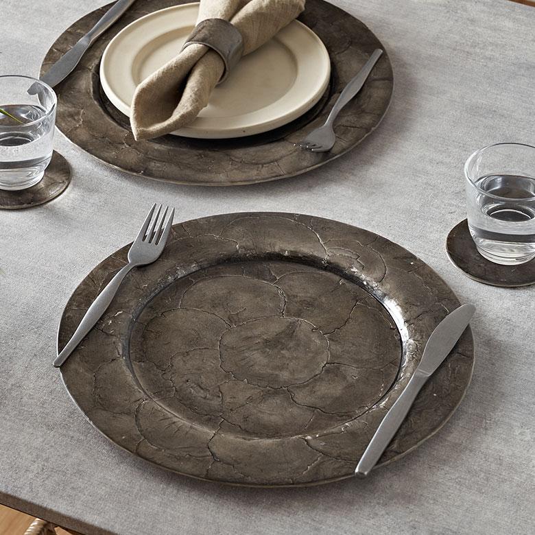 プレート トレイ カピス シェル ラウンド 円型 チャージャー アンダー マット プレイス テーブル ウエア トレー おしゃれ 北欧 雑貨 インテリア 西海岸 14116 | ELEMENTS（インテリア）