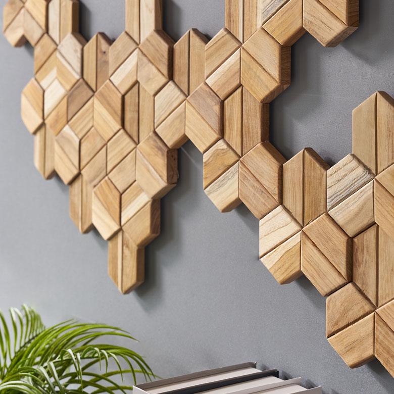 ウォール パネル 壁材 56枚 天然木製 ウッド タイル 板 面 内装 DIY リフォーム リメイク 簡単 おしゃれ 北欧 雑貨 インテリア ヘキサゴン 西海岸 14123 | ELEMENTS（インテリア） | 17