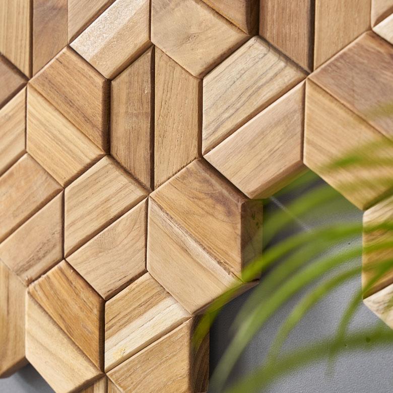 ウォール パネル 壁材 56枚 天然木製 ウッド タイル 板 面 内装 DIY リフォーム リメイク 簡単 おしゃれ 北欧 雑貨 インテリア ヘキサゴン 西海岸 14123 | ELEMENTS（インテリア） | 01
