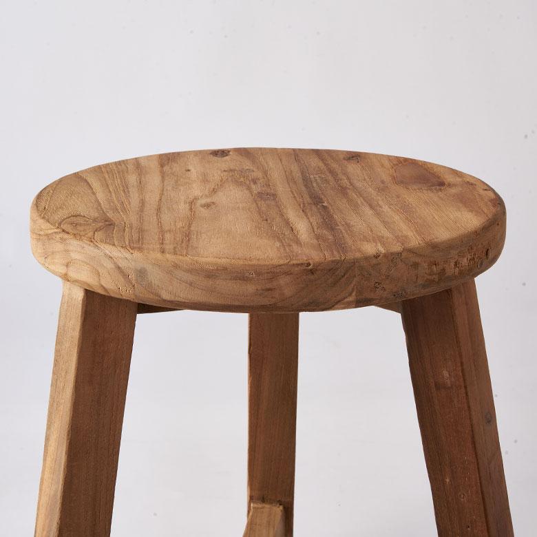 スツール チーク ウッド 天然 木 製 ショート 古材 約 高さ 39cm 椅子 チェア プランター スタンド 花 台 鉢置き おしゃれ 北欧 家具 インテリア 西海岸 14134 | ELEMENTS（インテリア） | 14