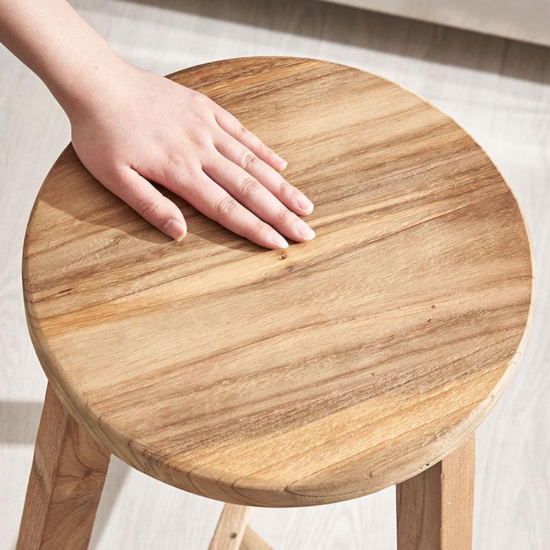 スツール チーク ウッド 天然 木 製 ハイ 古材 約 高さ 60cm 椅子 チェア プランター スタンド 花 台 鉢置き おしゃれ 北欧 家具 インテリア 西海岸 14135 | ELEMENTS（インテリア） | 11