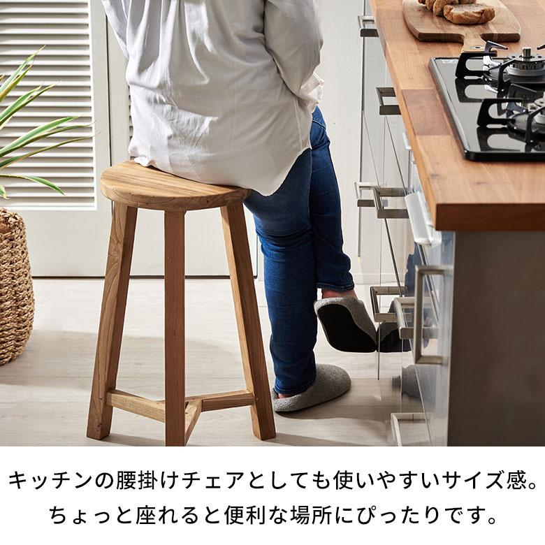 スツール チーク ウッド 天然 木 製 ハイ 古材 約 高さ 60cm 椅子 チェア プランター スタンド 花 台 鉢置き おしゃれ 北欧 家具 インテリア 西海岸 14135 | ELEMENTS（インテリア） | 02