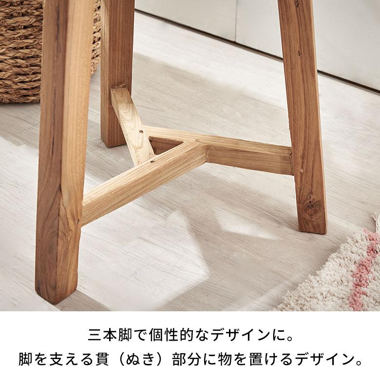 スツール チーク ウッド 天然 木 製 ハイ 古材 約 高さ 60cm 椅子 チェア プランター スタンド 花 台 鉢置き おしゃれ 北欧 家具 インテリア 西海岸 14135 | ELEMENTS（インテリア） | 05