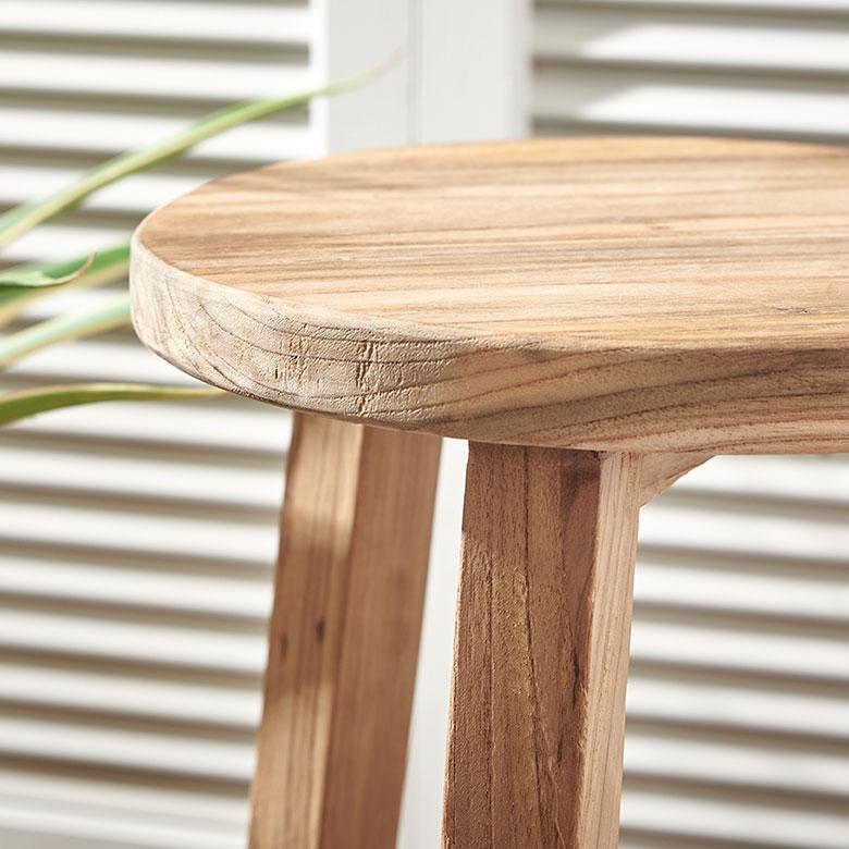 スツール チーク ウッド 天然 木 製 ハイ 古材 約 高さ 60cm 椅子 チェア プランター スタンド 花 台 鉢置き おしゃれ 北欧 家具 インテリア 西海岸 14135 | ELEMENTS（インテリア） | 09