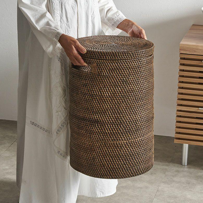 ランドリーバスケット ラタン ふた付き おしゃれ アタ バスケット 大容量 かご 収納 蓋付き 天然素材 北欧 リゾート バリ島 雑貨 インテリア アジアン 14177 | ブランド登録なし | 11