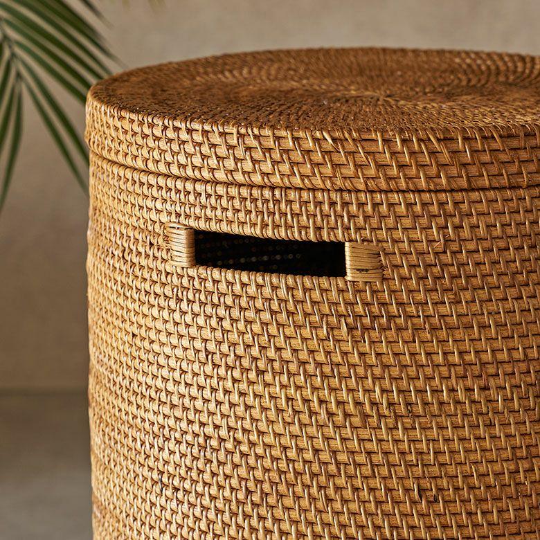 ランドリーバスケット ラタン ふた付き おしゃれ アタ バスケット 大容量 かご 収納 蓋付き 天然素材 北欧 リゾート バリ島 雑貨 インテリア アジアン 14177 | ブランド登録なし | 02