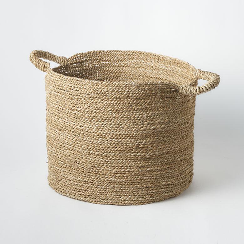 シーグラス かご バスケット 収納 持ち手 天然素材 小物入れ 小物収納 かごバスケット 丸 編みかご 籠 おしゃれ 北欧 リゾート 雑貨 インテリア 西海岸 14183 | ELEMENTS（インテリア） | 12