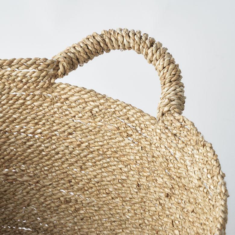 シーグラス かご バスケット 収納 持ち手 天然素材 小物入れ 小物収納 かごバスケット 丸 編みかご 籠 おしゃれ 北欧 リゾート 雑貨 インテリア 西海岸 14183 | ELEMENTS（インテリア） | 16