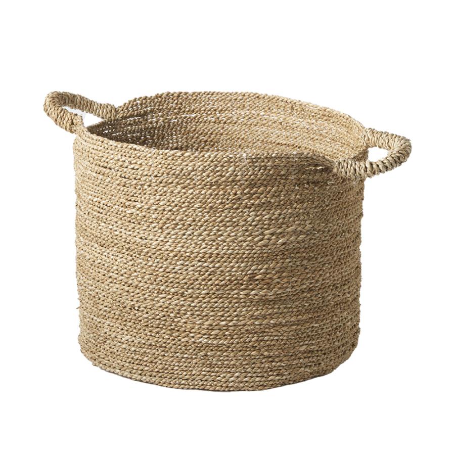 シーグラス かご バスケット 収納 持ち手 天然素材 小物入れ 小物収納 かごバスケット 丸 編みかご 籠 おしゃれ 北欧 リゾート 雑貨 インテリア 西海岸 14183 | ELEMENTS（インテリア） | 20