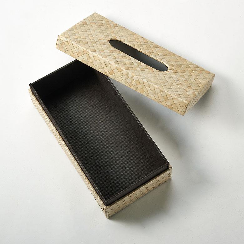蓋付き ティッシュケース レギュラーサイズ ティッシュカバー パンダン 葉 天然素材 ティッシュ 卓上 おしゃれ 北欧 リゾート 雑貨 インテリア 西海岸 14189 | ELEMENTS（インテリア） | 12