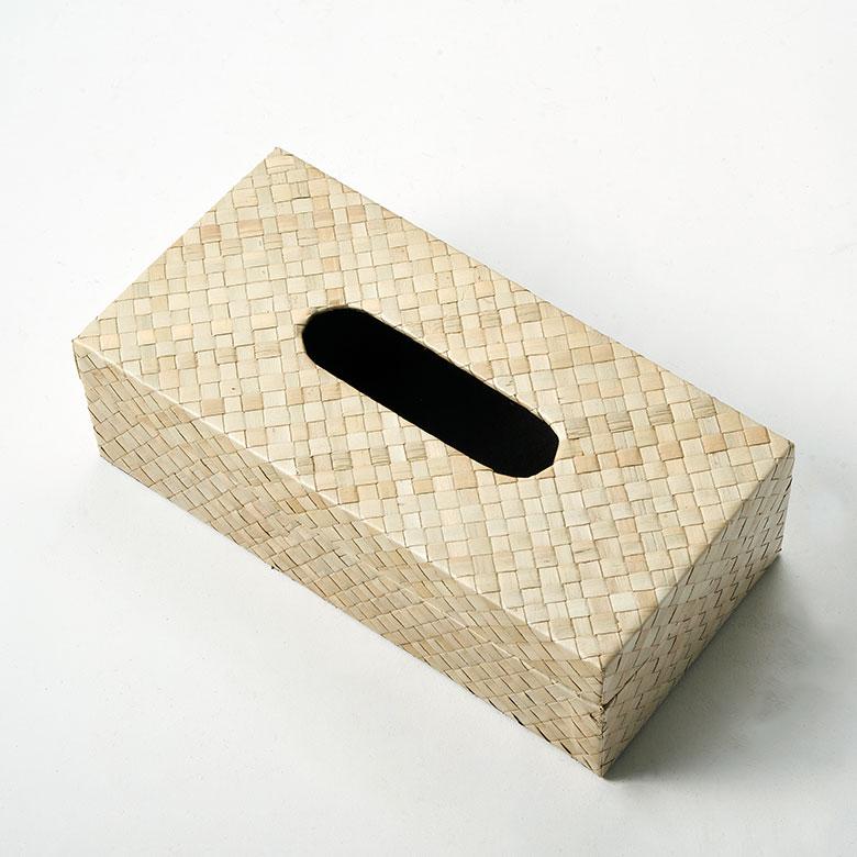 蓋付き ティッシュケース レギュラーサイズ ティッシュカバー パンダン 葉 天然素材 ティッシュ 卓上 おしゃれ 北欧 リゾート 雑貨 インテリア 西海岸 14189 | ELEMENTS（インテリア） | 10