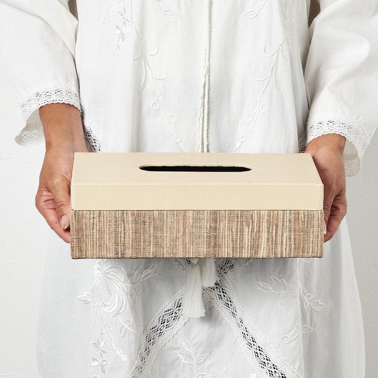 蓋付き ティッシュケース レギュラーサイズ ティッシュカバー レザー ウォーターヒヤシンス 合皮 卓上 おしゃれ 北欧 リゾート 雑貨 インテリア 西海岸 14192 | ELEMENTS（インテリア） | 10